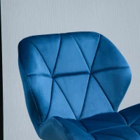 HOMCOM Set 2 Barhocker mit Höhenverstellbarer Drehfunktion, Samtbezug und Runder Basis, 51,5x57,5x93-114,5cm, Blau(m-4)