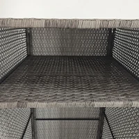 Outsunny Gartenschrank aus PE-Rattan mit 2 Fächern, 60x63x120cm, Grau(m-3)