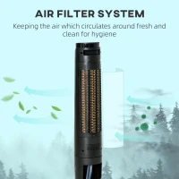 HOMCOM Klimatyzator Wieżowy z 4 Trybami, 3 Prędkościami, Timerem, Plastikowy(m-9)