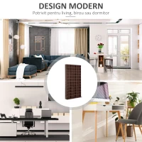 HOMCOM biblioteca de perete, 195x102x23.5cm, maro(m-6)