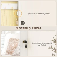 HOMCOM Dulăpior Oglindă pentru Bijuterii Montabil pe Perete cu 2 Chei, din MDF, Alb(m-6)