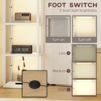 HOMCOM Four-Shelf Floor Lamp - Bleached Oak(m-5)