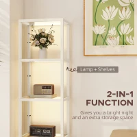HOMCOM Four-Shelf Floor Lamp - Bleached Oak(m-4)