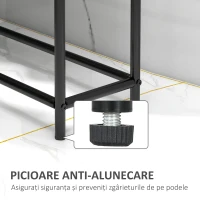 HOMCOM Suport Prosoape pentru Baie de Podea cu 2 Brațe Autoportant din Metal Negru(m-5)