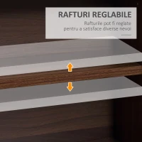 HOMCOM biblioteca de perete, 195x102x23.5cm, maro(m-5)