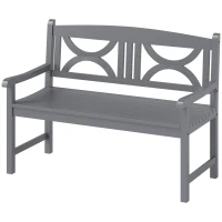 Outsunny 2-Seater Wooden Garden Bench Outdoor Patio Loveseat for Porch, Grey(m-11)