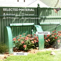 Outsunny 395  x 100 cm Low Tunnel Greenhouse - Green(m-4)