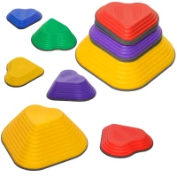 AIYAPLAY 6-Piece Heart-Shaped Kids Balance Stepping Stones and Motor Skills, Multicoloured(m-1)