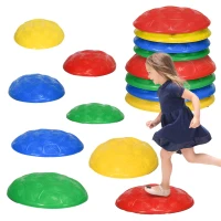 ZONEKIZ Conjunto de 8 Piezas Piedras de Equilibrio Apilables con Base Antideslizante para Entrenamiento de Equilibrio Multicolor(m-10)