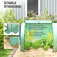 Outsunny 395  x 100 cm Low Tunnel Greenhouse - Green(m-5)