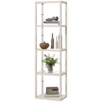 HOMCOM Four-Shelf Floor Lamp - Bleached Oak(m-11)