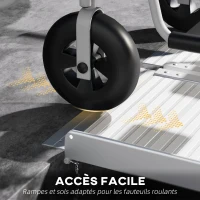 HOMCOM Rampe de fauteuil roulant rampe de chargement rampe d'accès antidérapante pliable avec bordures dim. 183L x 72l cm alu(m-8)