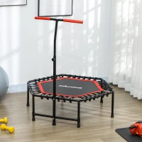 SPORTNOW Trampoline de fitness 114 cm, cordes élastiques, poignée réglable 3 positions, trampoline d'exercice silencieux, rouge(m-7)