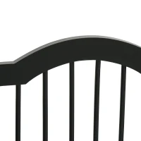 PawHut Freestanding Pet Gate Wooden Dog Gate with Support Feet Foldable Pet Fence Safety Barrier for the House Doorway Stairs Black(m-10)