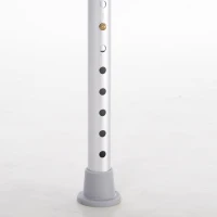 HOMCOM Scaun de Duș Antiderapant cu Spătar și Înălțime Reglabilă pe 8 Poziții, 50,6x43x71-88 cm, Alb(m-11)