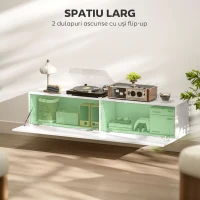 HOMCOM Dulap TV Suspendat pentru Televizoare de 45"-55"-65" cu 2 Dulapuri, Alb(m-5)