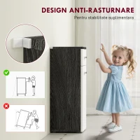 kleankin Dulap Baie din Lemn cu Sertar și Rafturi, Design Alb și Negru(m-6)
