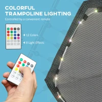 SPORTNOW 45" Rebounder Trampoline for Adults, Quiet Bungee Rebounder with LED Lights and Adjustable Handle, Blue(m-4)