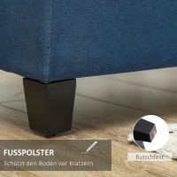 HOMCOM Ławka z miejscem do przechowywania, pufa, ławka do przedpokoju, pikowanie, 125,1 cm x 48,9 cm x 41,3 cm, Niebieska(m-7)