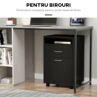 HOMCOM dulap cu roti, pentru documente, 40x35x60 cm negru(m-5)