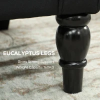 HOMCOM Retro Accent Chair, Linen Wingback Armchair with Wood Frame Button Tufted Design for Living Room Bedroom, Black(m-7)