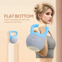 SPORTNOW 8KG Soft Kettlebell, Kettlebell with Non-Slip Handle for Home Gym, Weight Lifting, Strength Training, Light Blue/Grey(m-6)