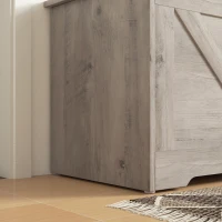 HOMCOM Coffre de Rangement pour Chambre 100 L Pouf de Rangement avec Couvercle Charnière de Sécurité 80x40x45 cm Gris(m-5)