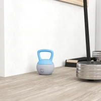 SPORTNOW 10KG Soft Kettlebell, Kettlebell with Non-Slip Handle for Home Gym, Weight Lifting, Strength Training, Light Blue/Grey(m-8)