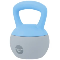 SPORTNOW 12KG Soft Kettlebell, Kettlebell with Non-Slip Handle for Home Gym, Weight Lifting, Strength Training, Light Blue/Grey(m-11)