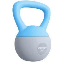 SPORTNOW 8KG Soft Kettlebell, Kettlebell with Non-Slip Handle for Home Gym, Weight Lifting, Strength Training, Light Blue/Grey(m-1)