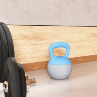 SPORTNOW 12KG Soft Kettlebell, Kettlebell with Non-Slip Handle for Home Gym, Weight Lifting, Strength Training, Light Blue/Grey(m-9)