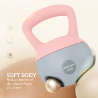 SPORTNOW 12KG Soft Kettlebell, Kettlebell with Non-Slip Handle for Home Gym, Weight Lifting, Strength Training, Pink/Grey(m-4)