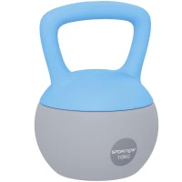 SPORTNOW 10KG Soft Kettlebell, Kettlebell with Non-Slip Handle for Home Gym, Weight Lifting, Strength Training, Light Blue/Grey(m-1)