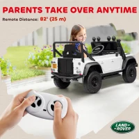 AIYAPLAY Auto elettrica per bambini, telecomando 2,4G, 3 velocità, sospensione a 4 ruote, musica, luci LED e clacson, bianco(m-3)