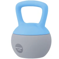 SPORTNOW 10KG Soft Kettlebell, Kettlebell with Non-Slip Handle for Home Gym, Weight Lifting, Strength Training, Light Blue/Grey(m-11)