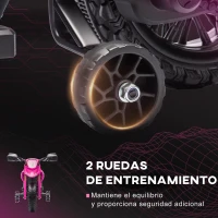 AIYAPLAY Moto Eléctrica para Niños de +3 Años Moto de Batería para Niños 12V con Ruedas Auxiliar y Bocina Carga 30 kg Rosa(m-4)