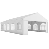 Outsunny Gazebo da Giardino 10x5m con Pareti Rimovibili e Finestre, Acciaio e Poliestere(m-10)
