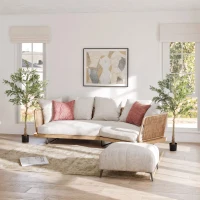 HOMCOM Set of Two Silk Leaf Artificial Olive Trees(m-2)