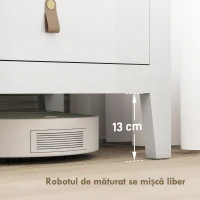 HOMCOM Comodă cu 6 Sertare și Mânere din Piele Ecologică Albă, 120x40x78 cm(m-8)