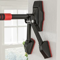 SPORTNOW Barra per trazioni regolabile da 79 a 98 cm, barra da porta con livello integrato, struttura triangolare, fino a 225 kg, nero(m-4)