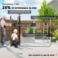 Outsunny Casetta da Giardino in Acciaio Effetto Legno con Doppie Porte Scorrevoli, 236x196x208 cm, Marrone(m-4)