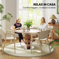 Outsunny Set 4 Sedie da Giardino Impilabili in PP dal Design Moderno con Braccioli 60x56x75 cm, Bianco(m-5)