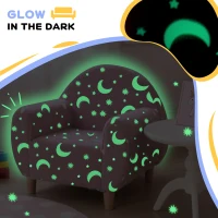 AIYAPLAY Kids Armchair, Glow in the Dark Chair with Star Design for Bedroom, Playroom, Kids Room, Pink(m-4)