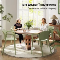 Outsunny Set de 4 Scaune Suprapozabile pentru Grădină, 60x56x75 cm, Verde(m-5)