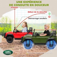 AIYAPLAY Voiture électrique enfants, télécommande 2,4G, 3 vitesses, 4 roues à suspension, musique, lumières LED et klaxon, vert(m-6)