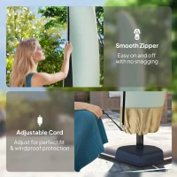 Outsunny Parasol Cover, 600D Oxford Cantilever Umbrella Cover Fit for 2-4m Parasol, Banana Umbrella Protector with Zipper for Outdoor Garden, Patio, White(m-6)