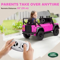AIYAPLAY Kids Ride On Car with Remote Control, Music, Horn, 4 Spring Suspension Wheels, LED Lights for 3-5 Years Old, Pink(m-8)