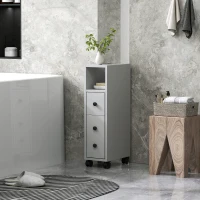kleankin Slimline Bathroom Storage Cabinet - Grey(m-12)