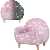 AIYAPLAY Kids Armchair, Glow in the Dark Chair with Star Design for Bedroom, Playroom, Kids Room, Pink(m-1)