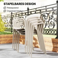 Outsunny Gartenstuhl 4er Set wetterfest Gartenstühle aus Kunststoff Stapelstuhl mit Armlehne Rückenlehne bis 120 kg belastbar(m-6)
